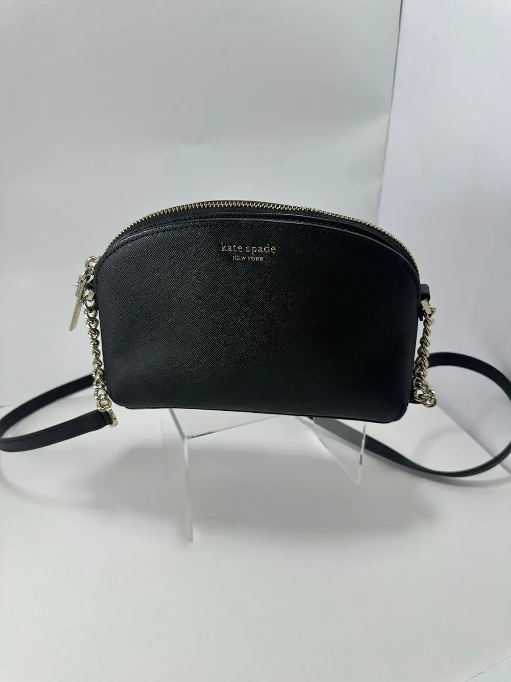 Kate Spade Classic Crossbody M293 Black Saffiano Leather Chain Shoulder Bag